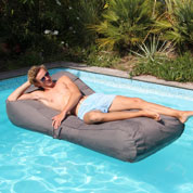chaise longue gonflable - gris fonce - sitin pool
